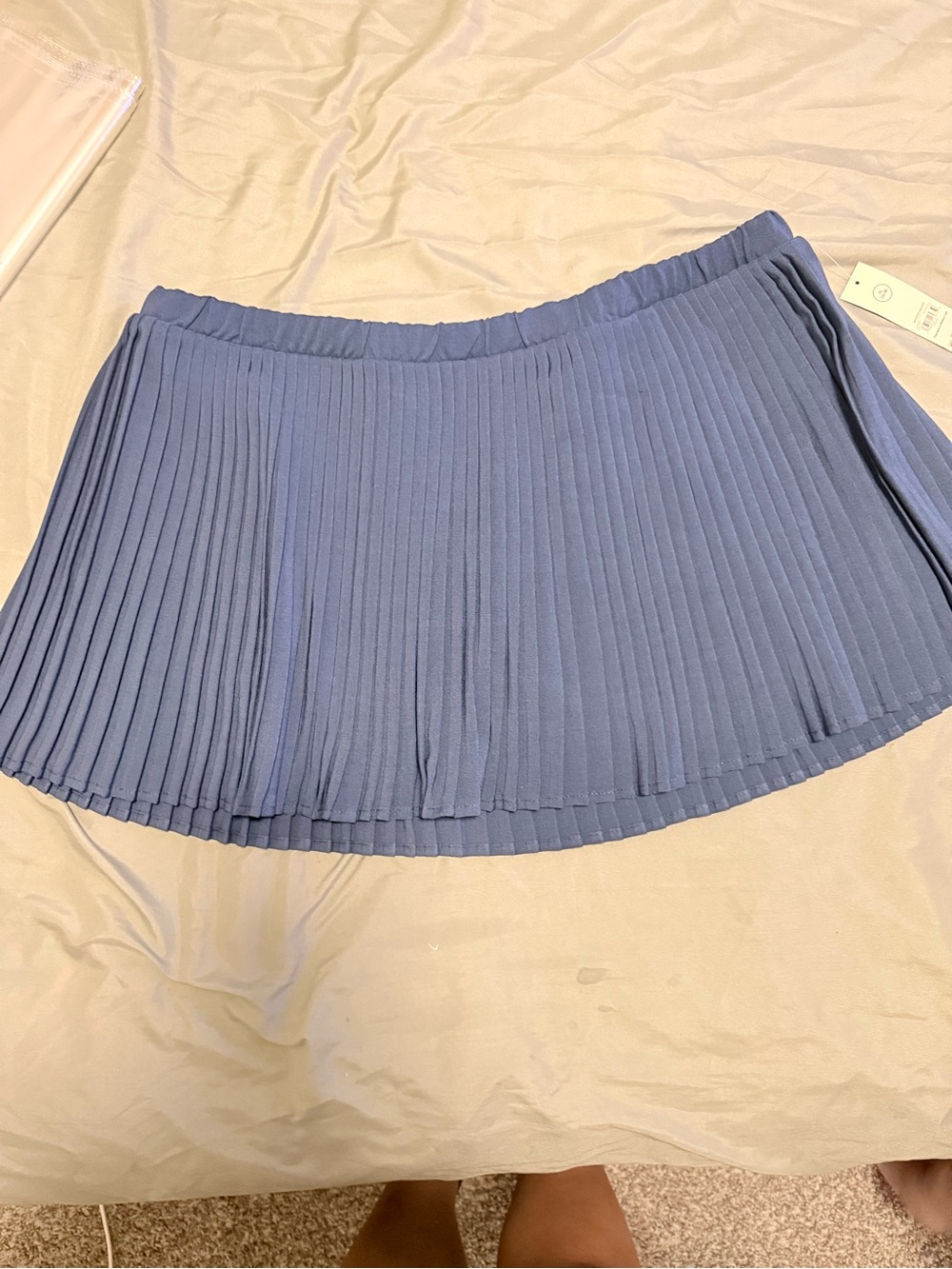 No Boundaries Pleated Skater Mini Skirt in Blue